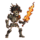Fiery Skeleton Knight: Dragon Helm, Inferno Sword
