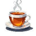 Pixel Art: cup of tea (generated with AI by sandacz).
