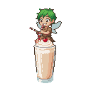 Pixel Art: pixie drinking milk shake