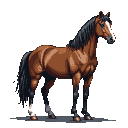 Pixel Art: horse (generated with AI by pixie.haus).