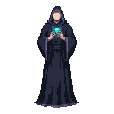 Pixel art generated with AI prompt: mage with noface