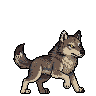 Pixel Art: set of wolf characters