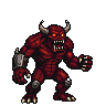 Demonic Brute: Retro Game Villain's Menacing Power