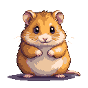 Pixel Art: Hamster (generated with AI by Zyithor Wisp).