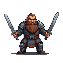 Dwarf Warrior: Ready for Battle with Twin Swords