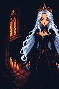 Pixel Art: A high-detail pixel art sprite of Era Fiadh, the gothic and ...