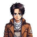 Pixel Art: Levi Ackerman (Attack on Titan) (generated with AI by Tynvar Spirit).