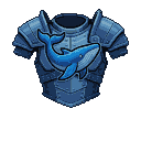 Pixel Art: blue steel whale emblem body armor rpg game item