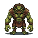 Pixel Art: brutal ogre (generated with AI by pixie.haus).