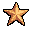 A golden, five-pointed pixel star with subtle shading, floating on a black background.