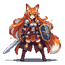 Pixel Art: Raphtalia (The Rising of The Shield Hero) (generated with AI by Tynvar Spirit).