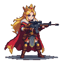 Pixel Art: queen with rifle