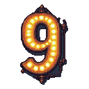 Pixel Art: steam punk glow tube, number 9, delicate, actual, Middle Age...