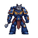 Pixel Art: wolf space marine