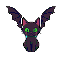 Enchanted Bat-Winged Cat: Playful & Cute Retro Charm