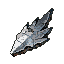 Pixel Art: jagged hull shard, sharp piece of broken spaceship hull, met...