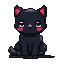 Pixel Art: dark kawaii Japanese cat aesthetic