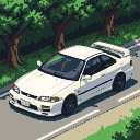 Pixel Art: Honda Civic coupe 1995 (generated with AI by Tynvar Spirit).