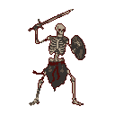 Pixel Art: skeleton warrior