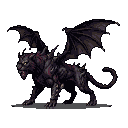 Pixel Art: nightmare panther with bat wings