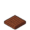 Isometric dark brown soil tile with parallel furrows, prepared for cultivation.