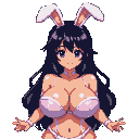 Pixel Art: Kitagawa Marin from dress up darling showing her massive big...