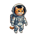 Pixel Art: cat astronaut