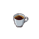 Pixel Art: coffee cup (generated with AI and edited by sandacz).
