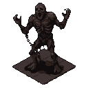 Pixel Art: isometric dungeon prop asset, static map object, crude menac...