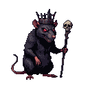 Menacing Rat King: Dark Crown, Skull Staff, Evil Glow