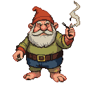 Pixel Art: Gnome with cigarettes