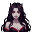 Pixel Art: beautiful sucub portrait