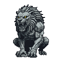Pixel Art: gargoyle with lion head