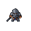 Stoic knight in grey and blue segmented plate armor, gripping a sword.