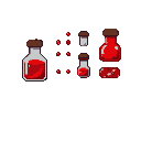 Pixel Art: small red potion bottle spritesheet