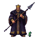 Pixel Art: huge king with spear
