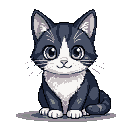 Pixel Art: cat for banner YouTube (generated with AI by Tyngon Banshee).