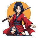Pixel Art: Konan (Naruto) (generated with AI by Tynvar Spirit).