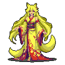 Pixel Art: Kitsune human woman full body