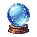 Pixel Art: crystal ball (generated with AI and edited by Alouka).