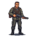 Pixel Art: Create full man charecter with shotgun , and bullet starb