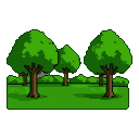 Pixel Art: green park landscape