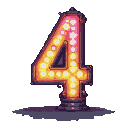 Pixel Art: steam punk glow tube, number 4, colorful, delicate, actual, ...