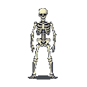 Pixel Art: skeleton (generated with AI by pixie.haus).