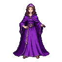Pixel Art: elve king in purple robes