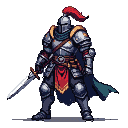 Pixel Art: fantasy soldier sideview