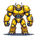 Pixel Art: yellow behemoth (generated with AI by sandacz).