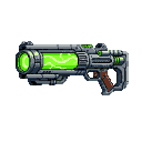 Pixel Art: futuristic weapon sprite (generated with AI and edited by sandacz).