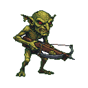 Pixel Art: goblin with crossbow