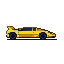 Pixel Art: yellow lamborghini diablo sideview